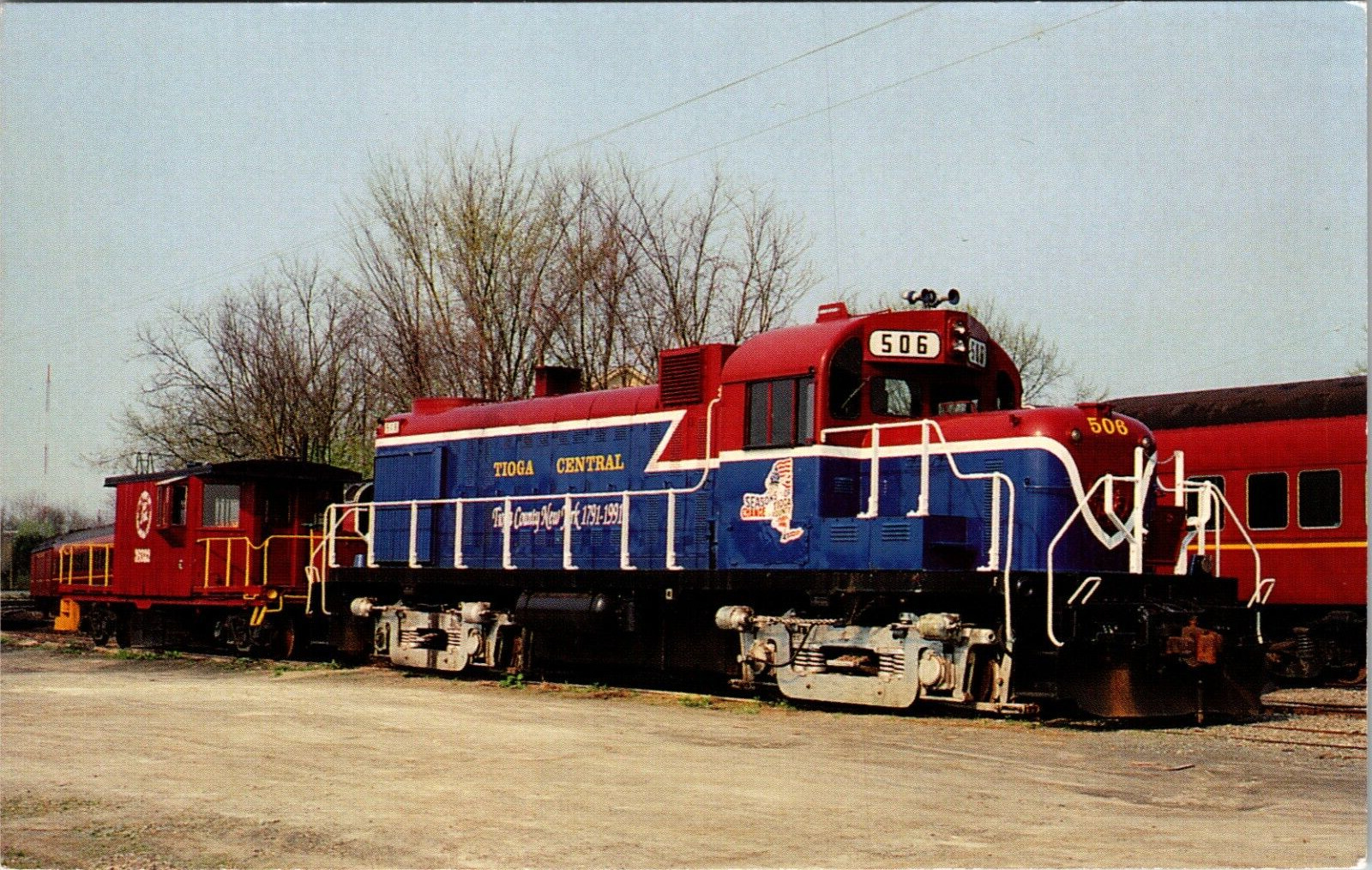 Alco RS3u No 506 Locomotive Train Tioga Central Railroad Postcard L2