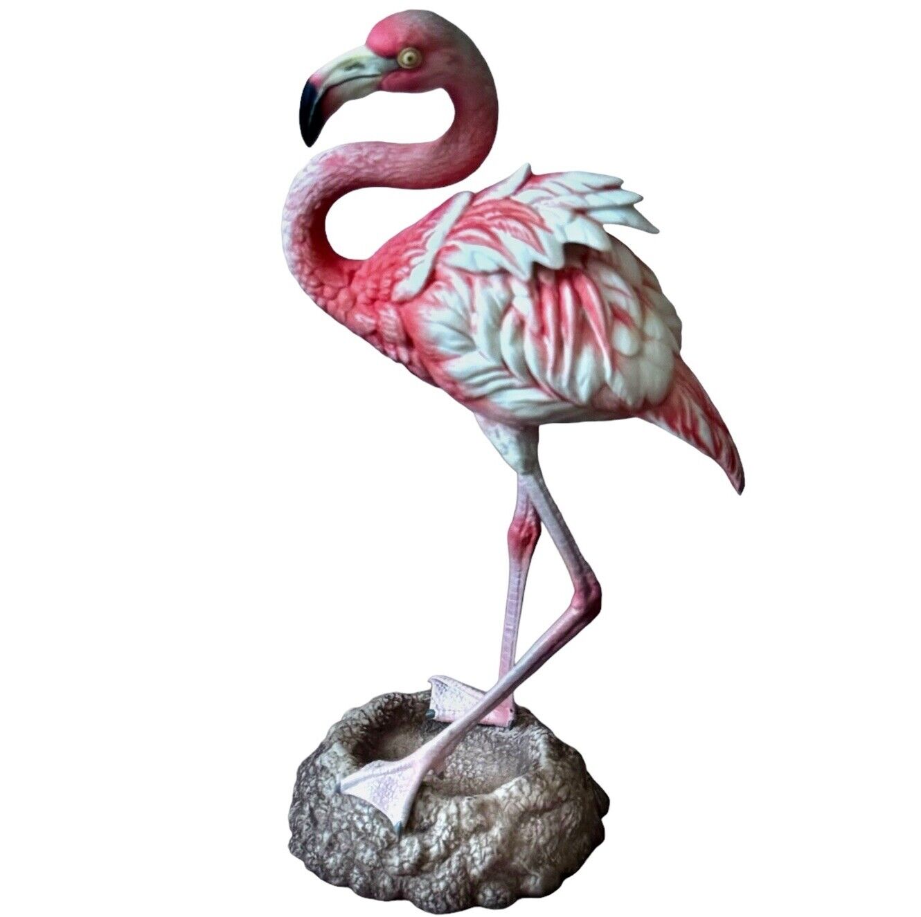 Vintage Rare Helen Boehm Signed Flamingo 40294 Wading Bird Series Retired 9”H