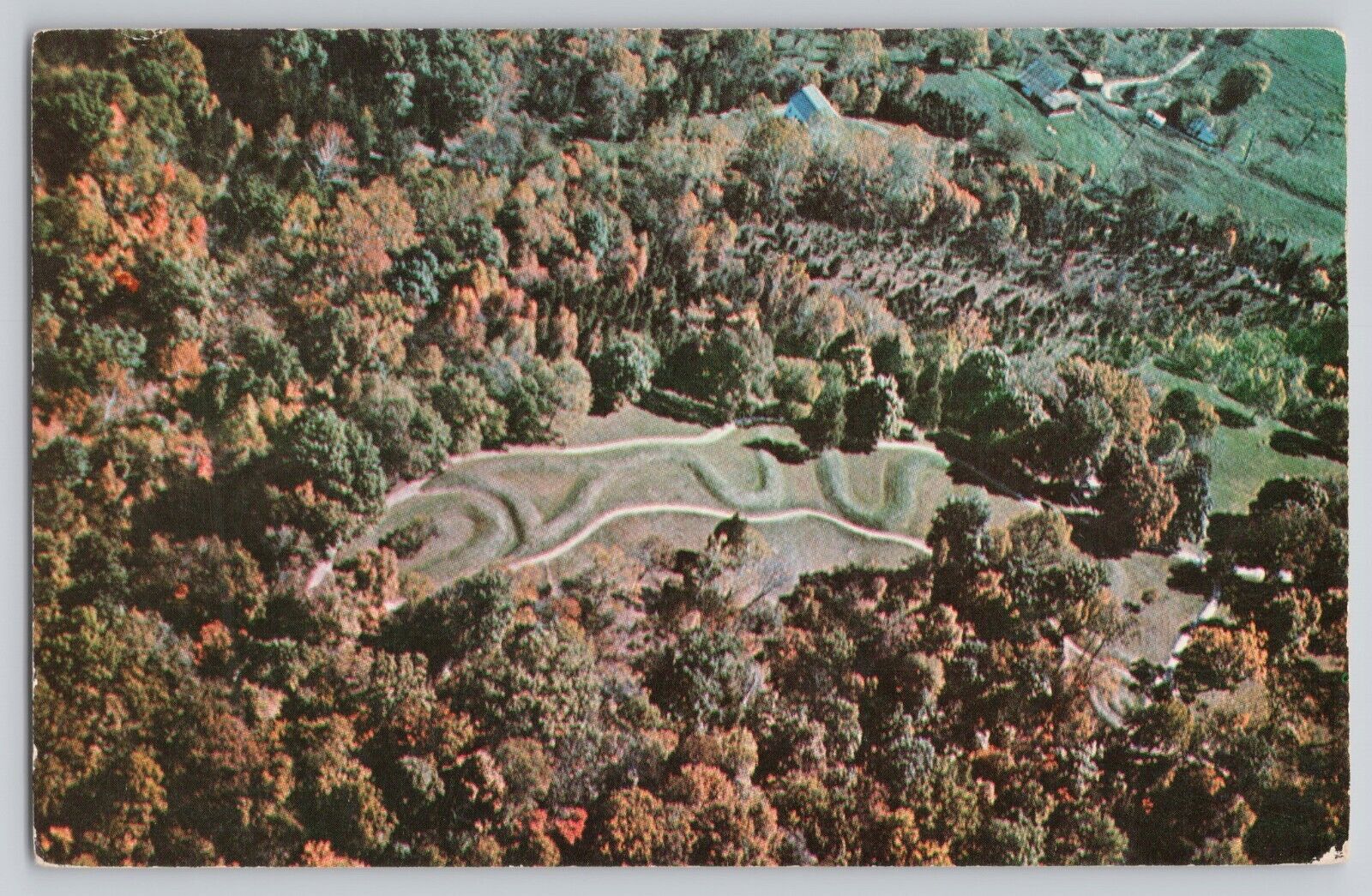 The Serpent Mound Postcard Historic Site Adams County Ohio Aerial View