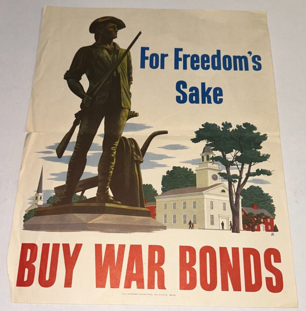 WWII Poster Minute Men For Freedom’s Sake Buy War Bonds 11\