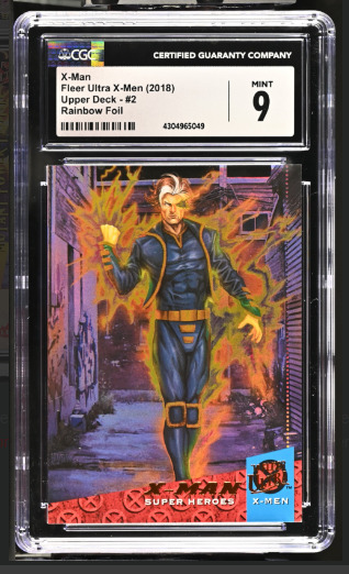 Upper Deck 2018 X-MAN #2 Fleer Ultra X-Men Rainbow Foil, CGC Graded 9 Mint