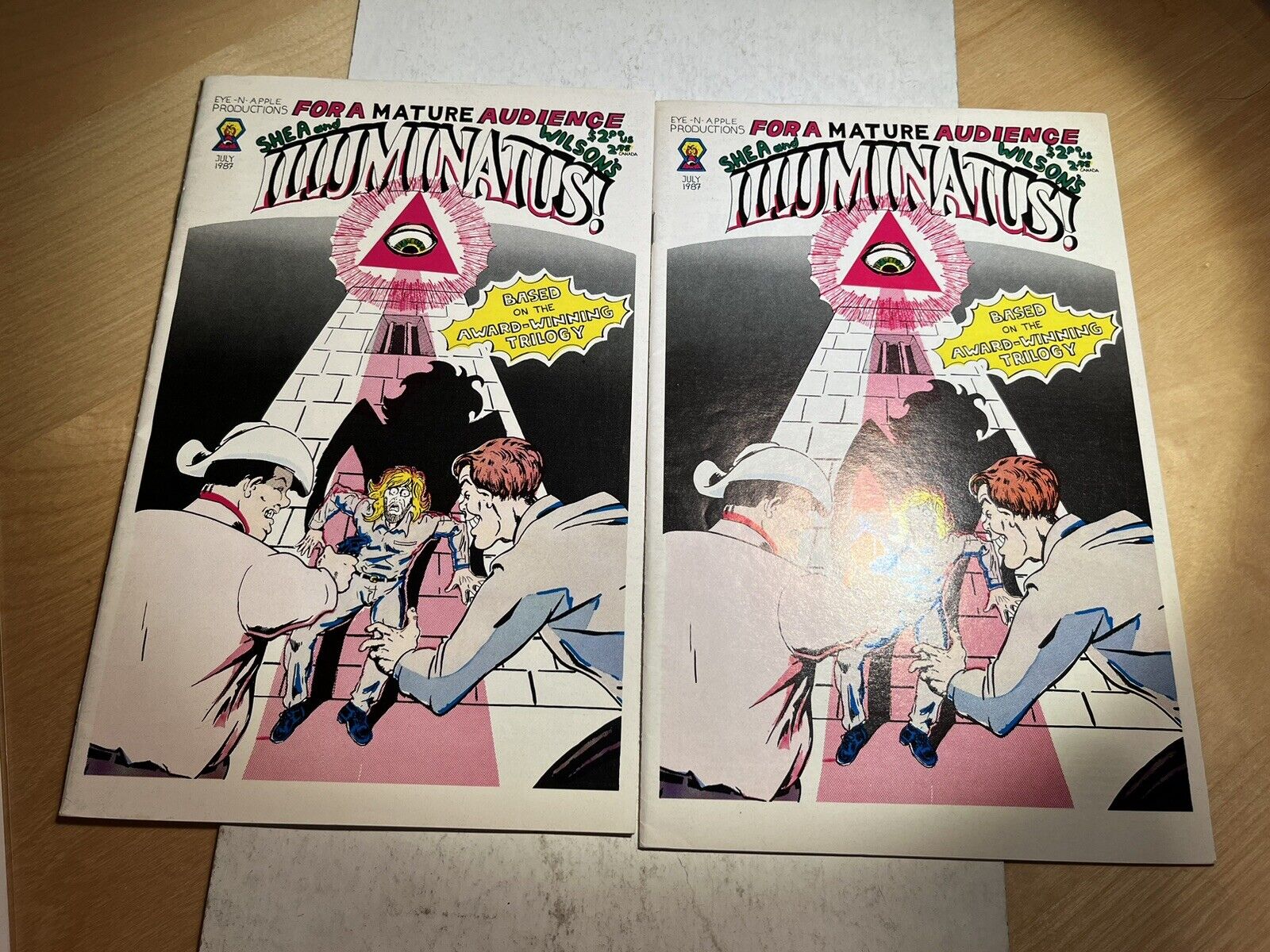 Illuminatus Two Copies Comic Eye-N-Apple Productions 1987 Robert Shea Wilson