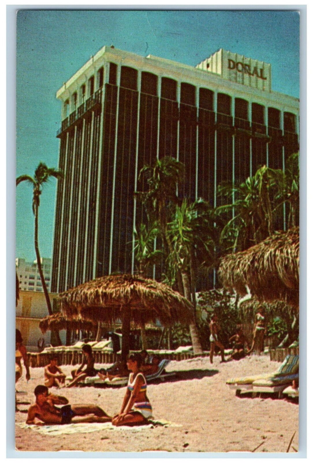 French Polynesia Postcard Doral on the Ocean Tahitian Beach c1950\'s Antique