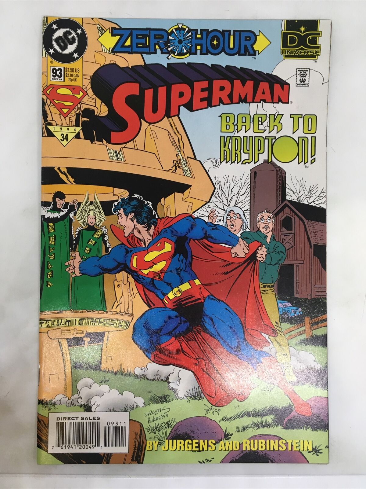 Superman vol 2 #93 Zero Hour - Dan Jurgens - DC Comics 1994