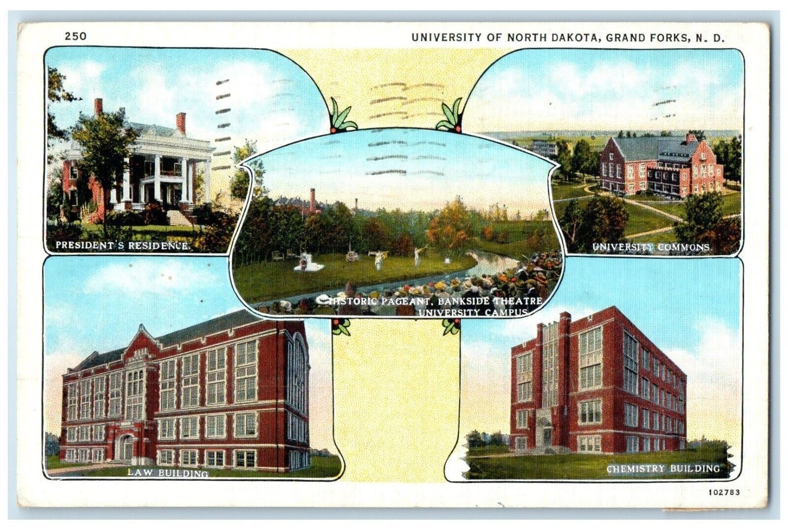 1941 University North Dakota Multiview Grand Forks North Dakota Vintage Postcard