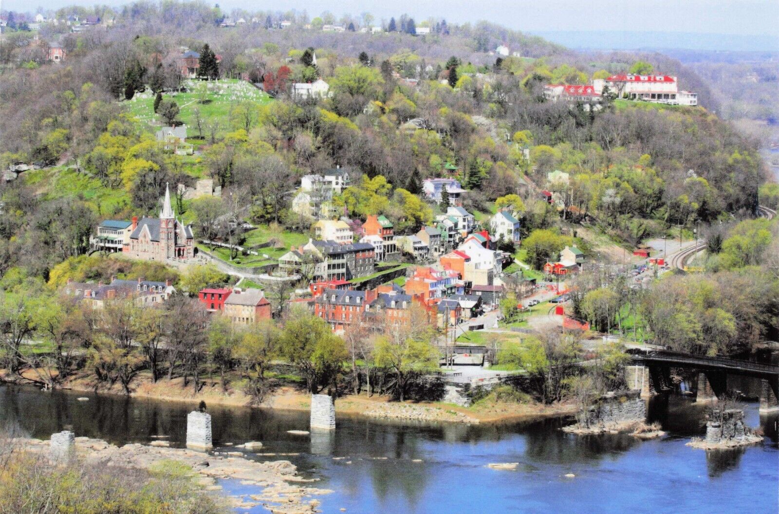 Postcard A Panoramic View of Harpers Ferry West Virginia