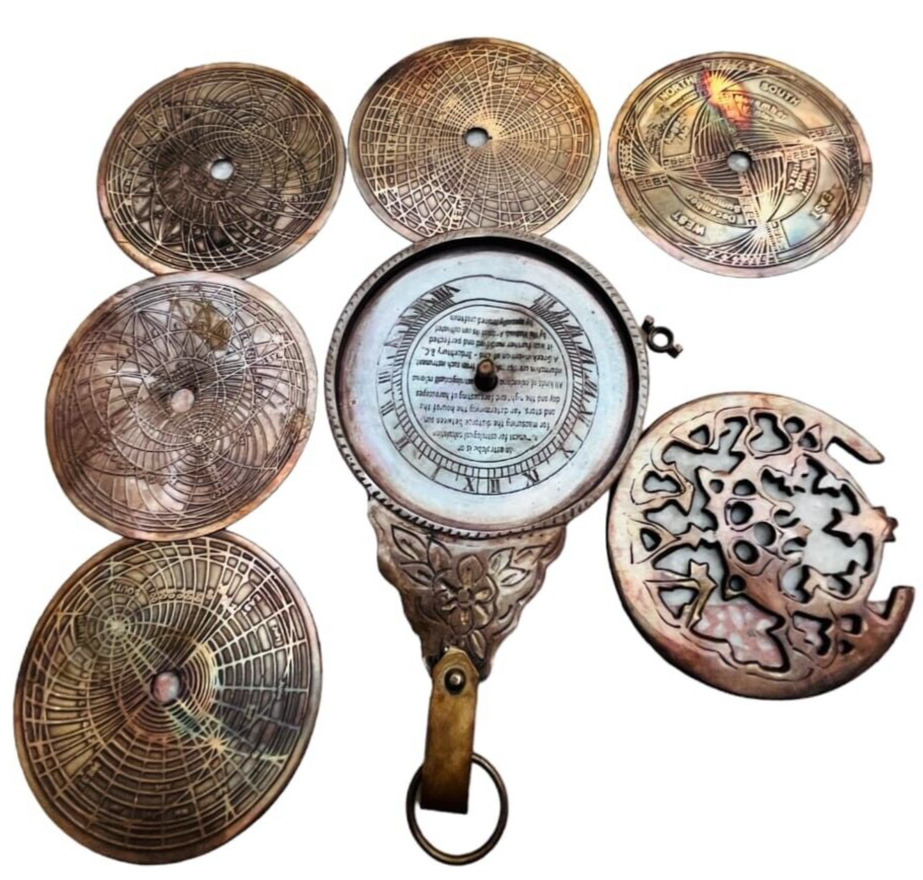 Vintage Antique Brass Astrolabe English Globe Navigation Maritime Astrological
