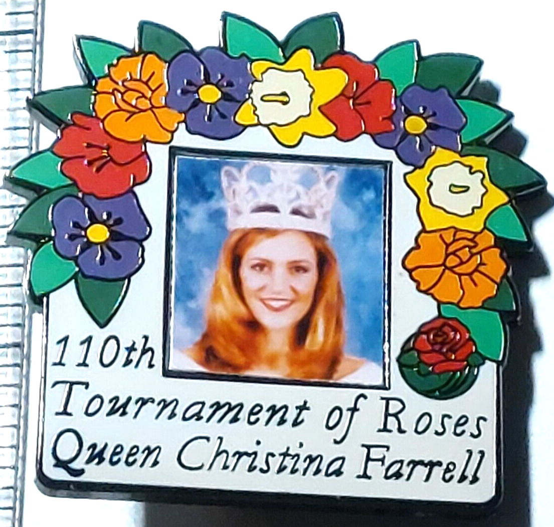 Rose Parade 1999 Rose Queen Christina Farrell 110th TOR Lapel Pin