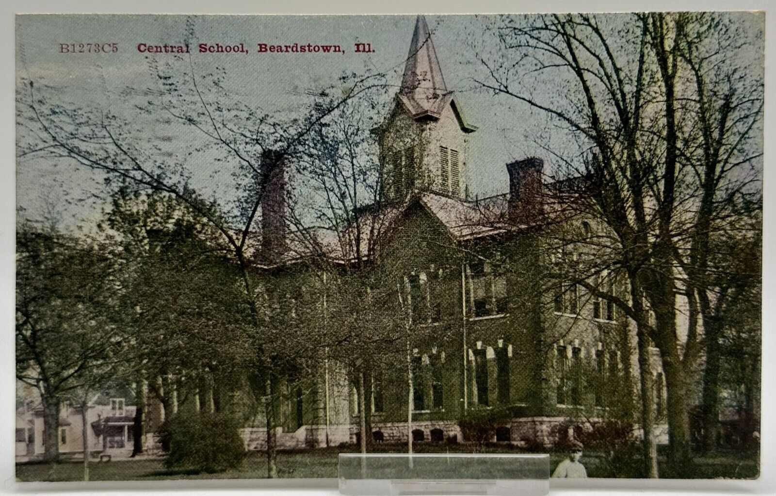 1907-1915 Central School Postcard Beardstown Illinois IL
