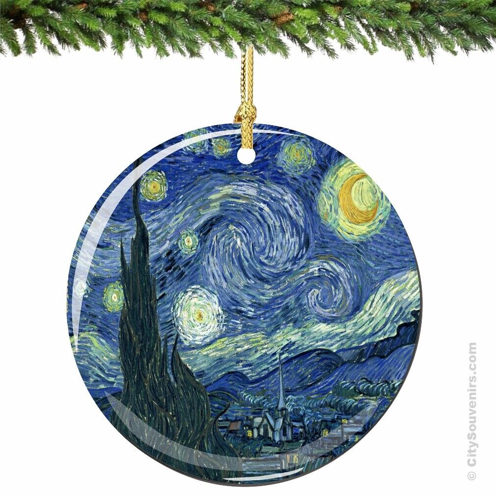 Starry Night Van Gogh Porcelain Ornament - Decoration Christmas Art Gift