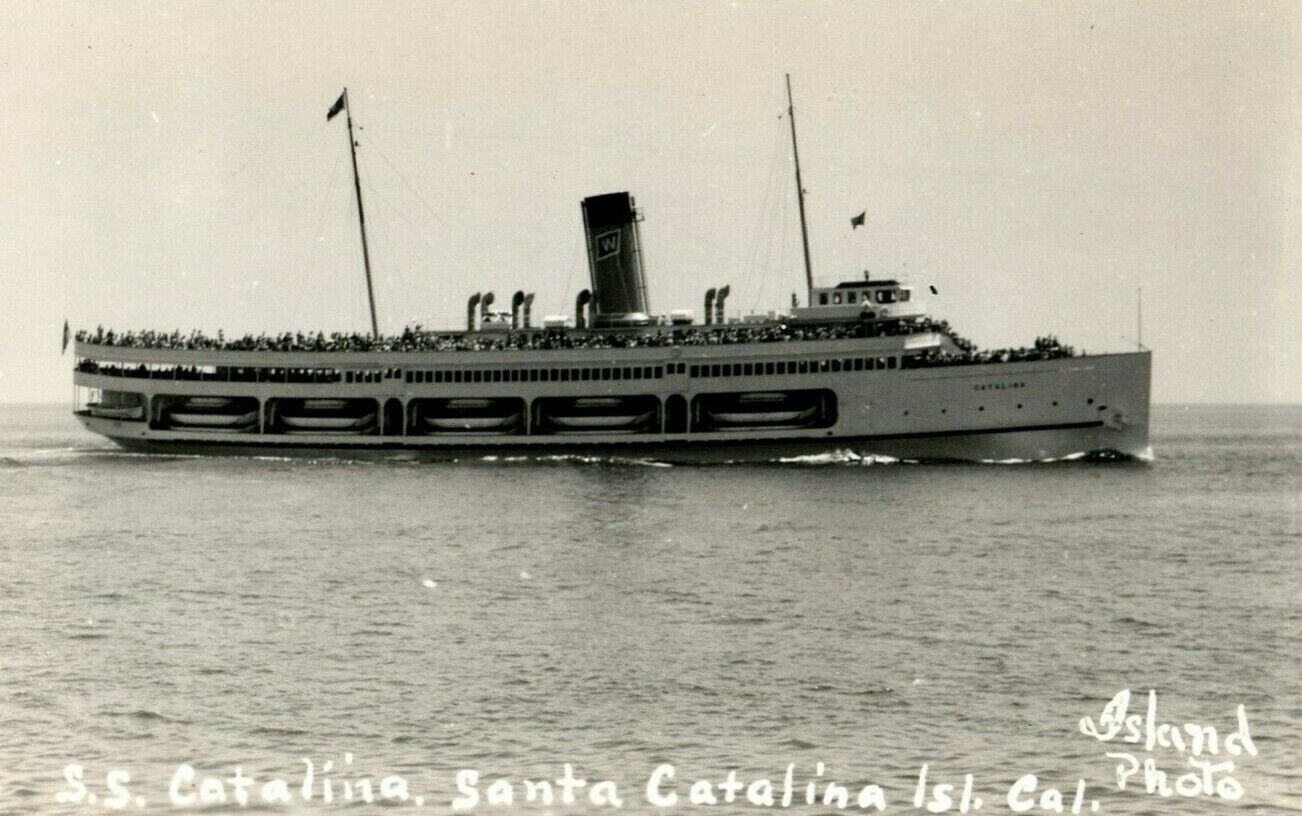 c1940's S.S. Santa Catalina Island Ship California CA RPPC Photo Postcard