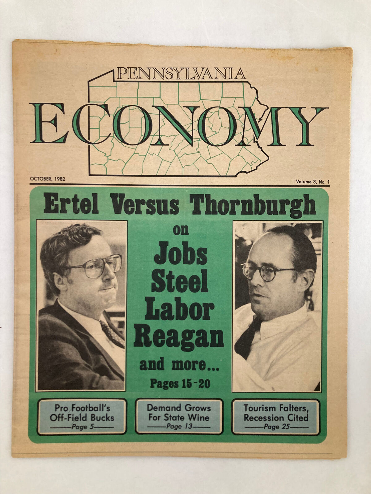 Pennsylvania Economy Tabloid October 1982 Vol 3 #1 Ertel versus Thornburgh