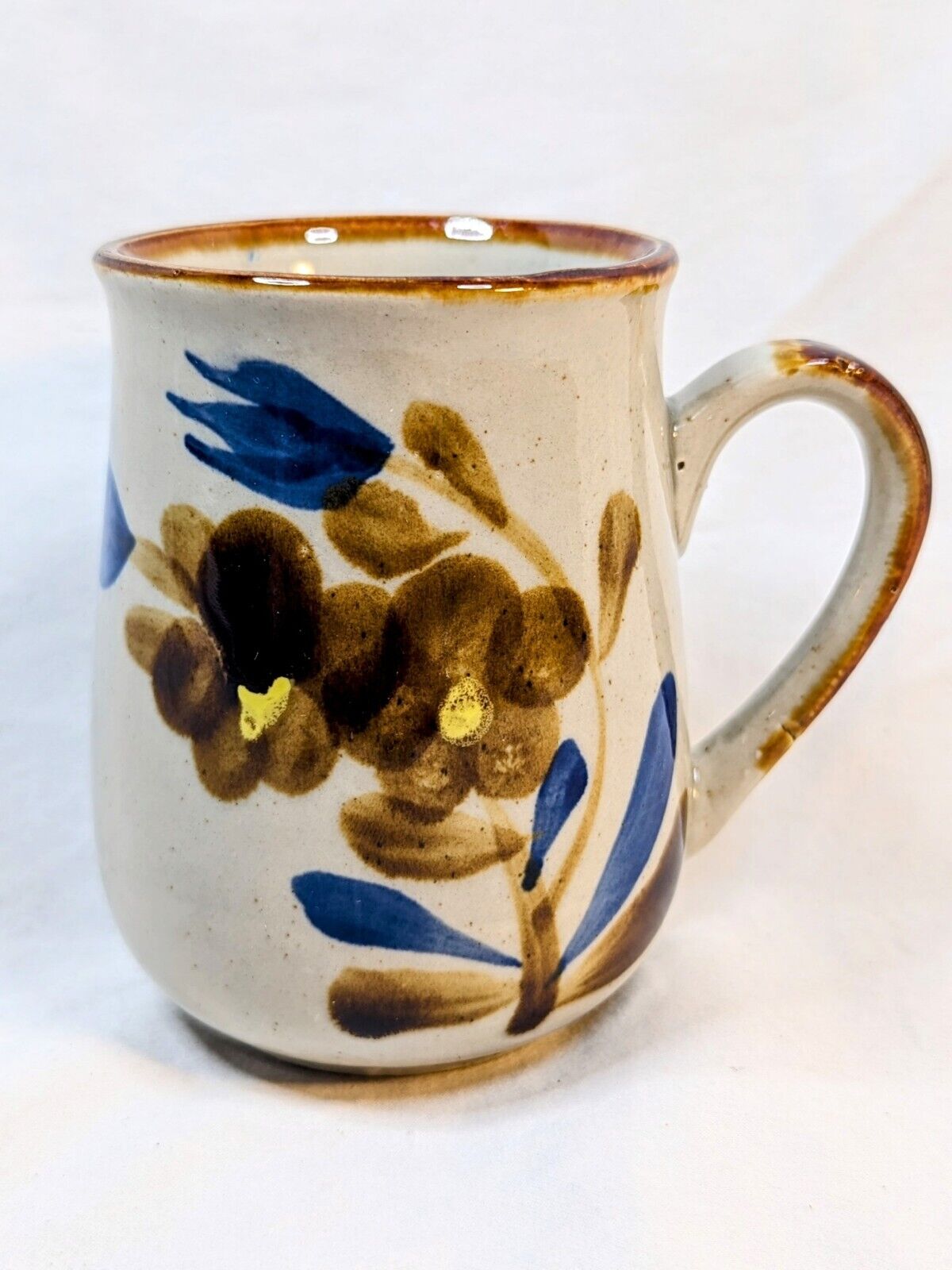 Otagiri Style Nuovo Capodimonte Stoneware Coffee Mug Vtg Hand Painted Korea