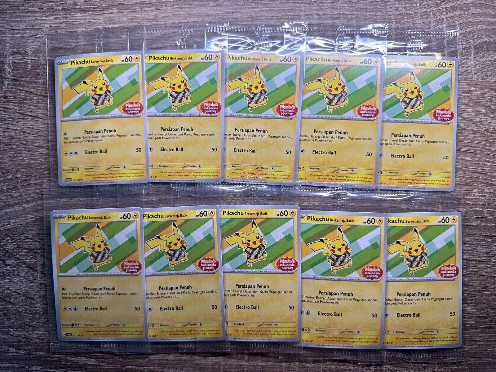 Promo Pikachu Berkemeja Batik SEALED Lot Of 10, “Pikachu’s Indonesia Journey”
