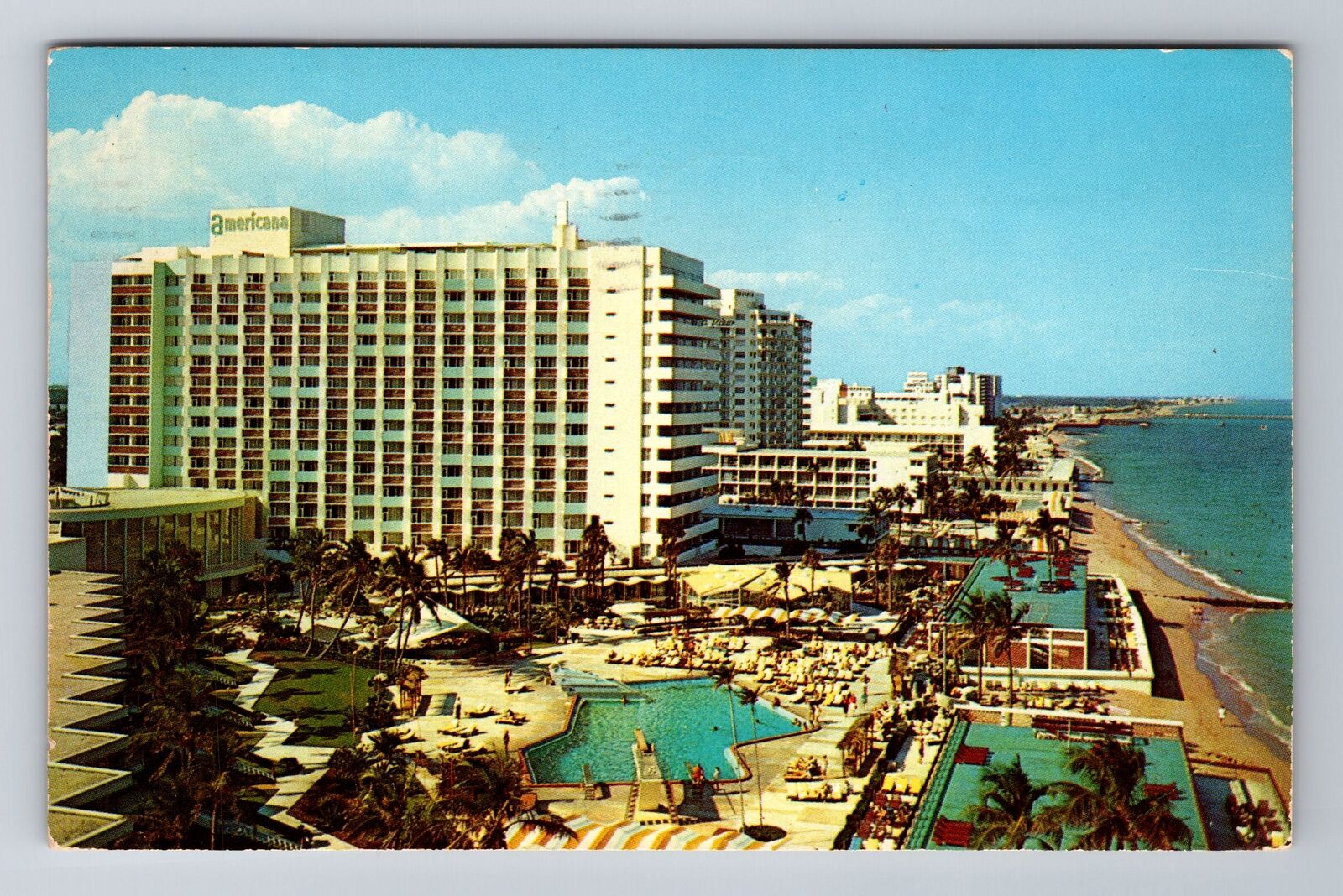 Bal Harbor FL- Florida, Americana Hotel, Advertisement, Vintage c1968 Postcard