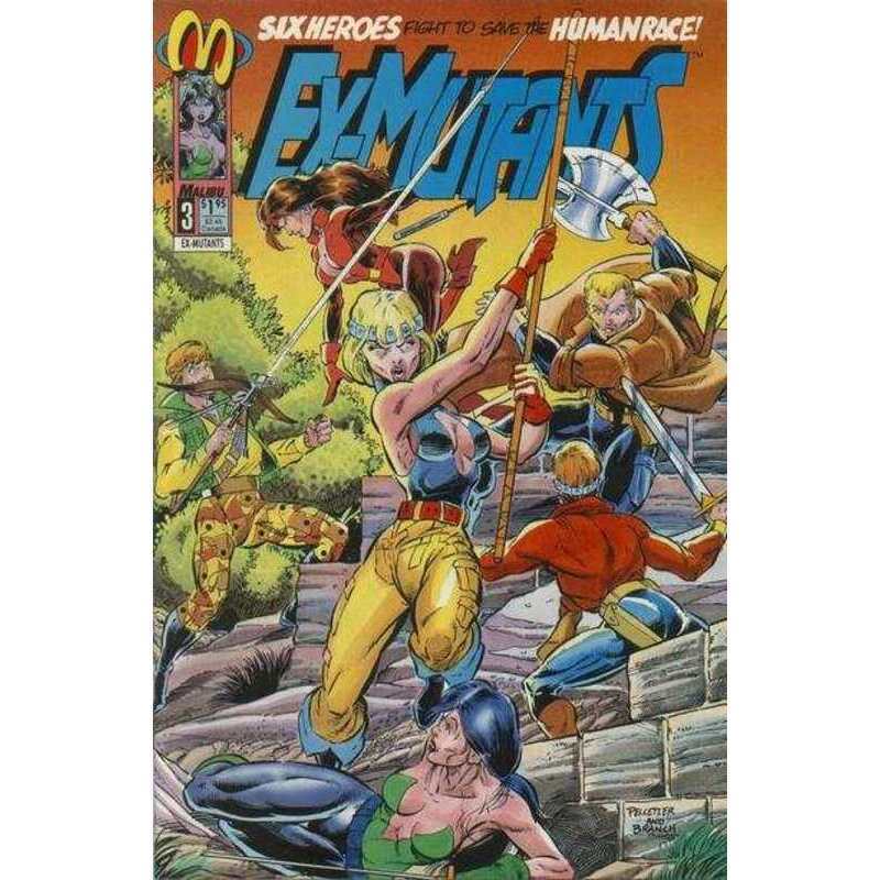 Ex-Mutants #3  - 1992 series Malibu comics VF+ Full description below [i.