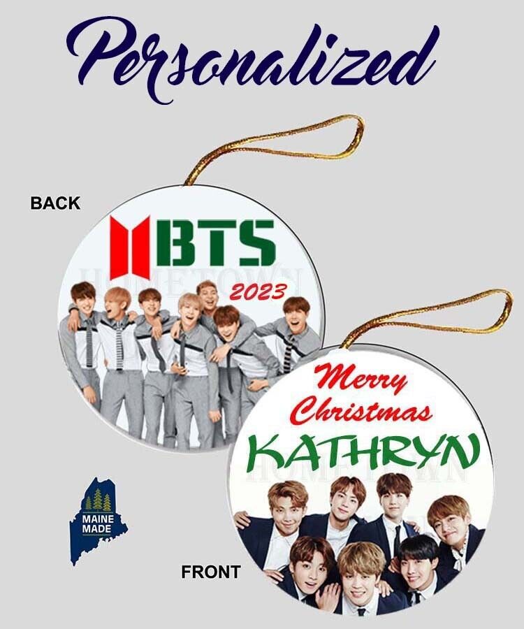 PERSONALIZED BTS Christmas Ornament - Gift Korean Boy Band Bangtan K-Pop