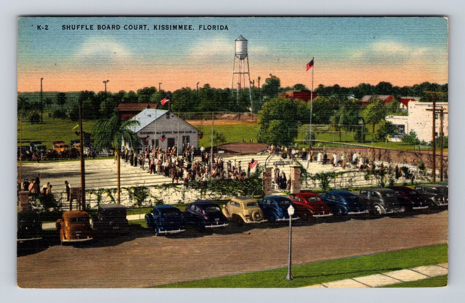 Kissimmee FL-Florida, Shuffle Board Court, Antique, Vintage Postcard