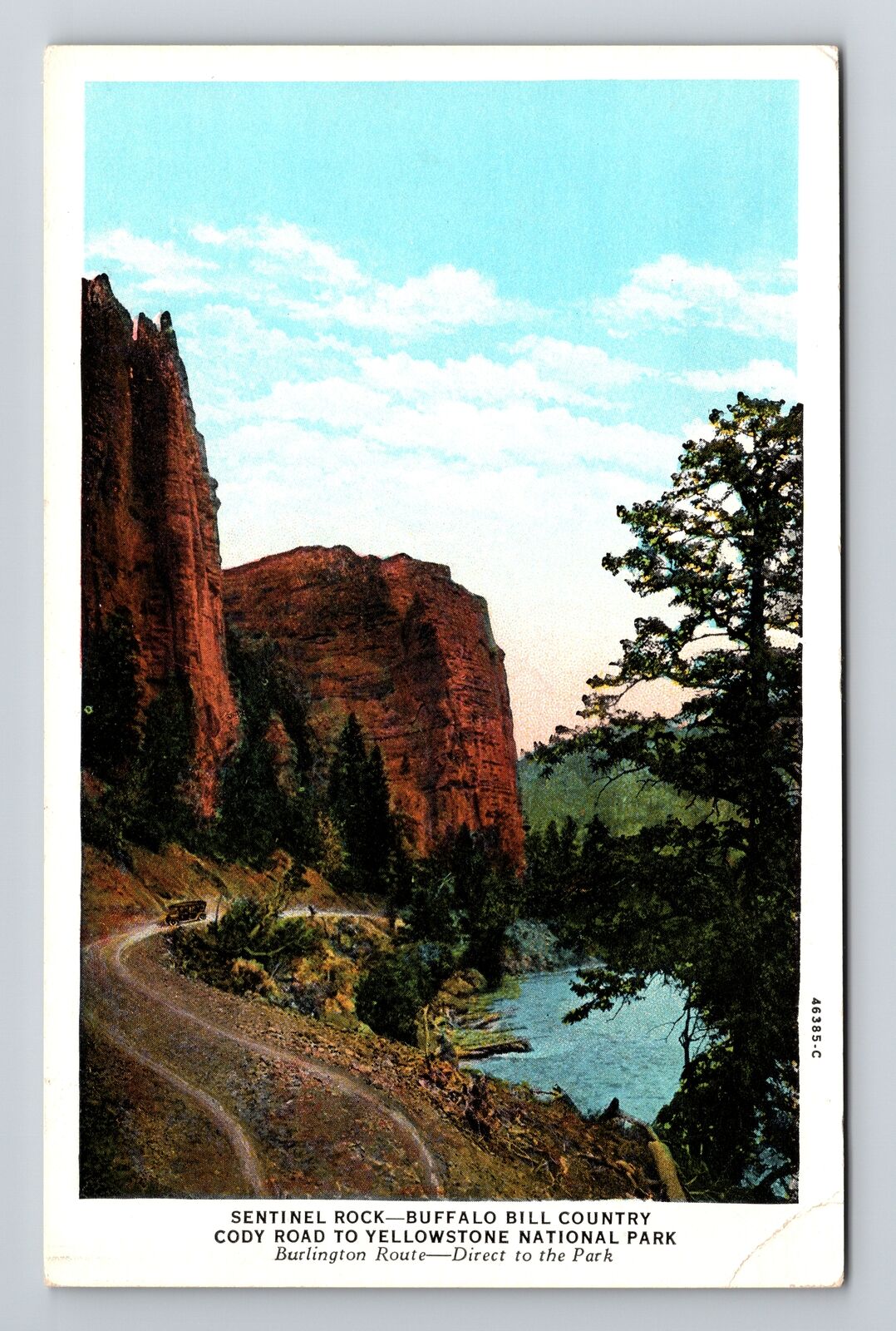 Yellowstone National Park WY-Wyoming, Sentinel Rock, Vintage Postcard