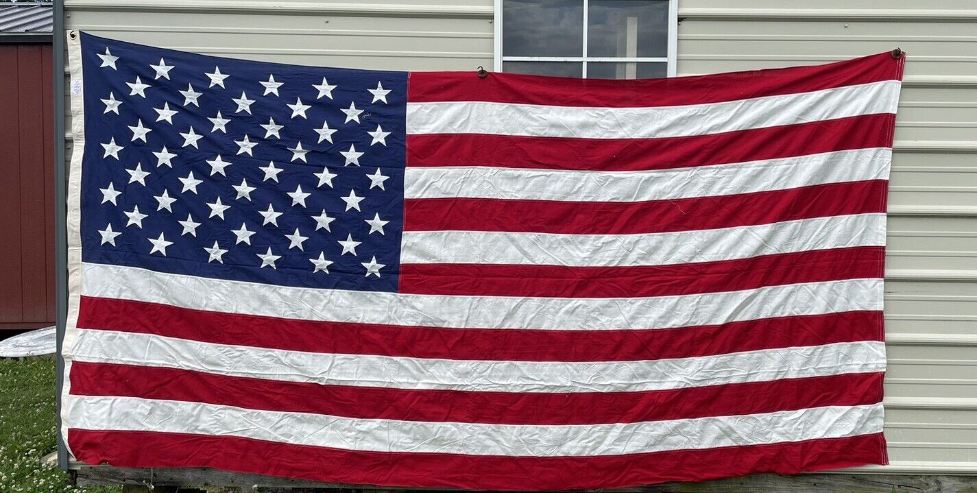 Vintage Valley Forge Flag Co. USA 50 Star American Flag 5\' X 9 1/2\' Machine Sewn