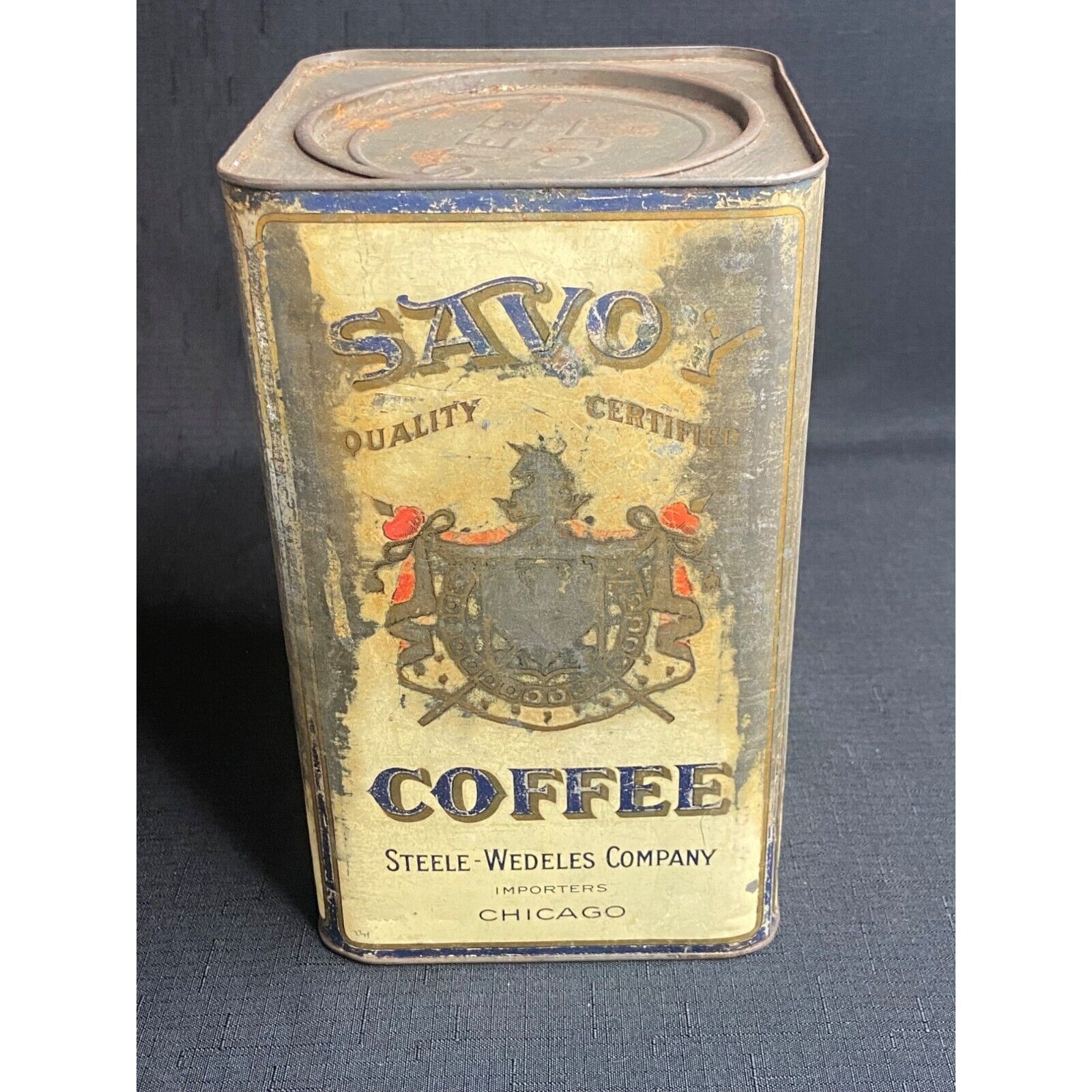 VINTAGE SAVOY SQUARE COFFEE TIN   ADVERTISING COLLECTIBLE