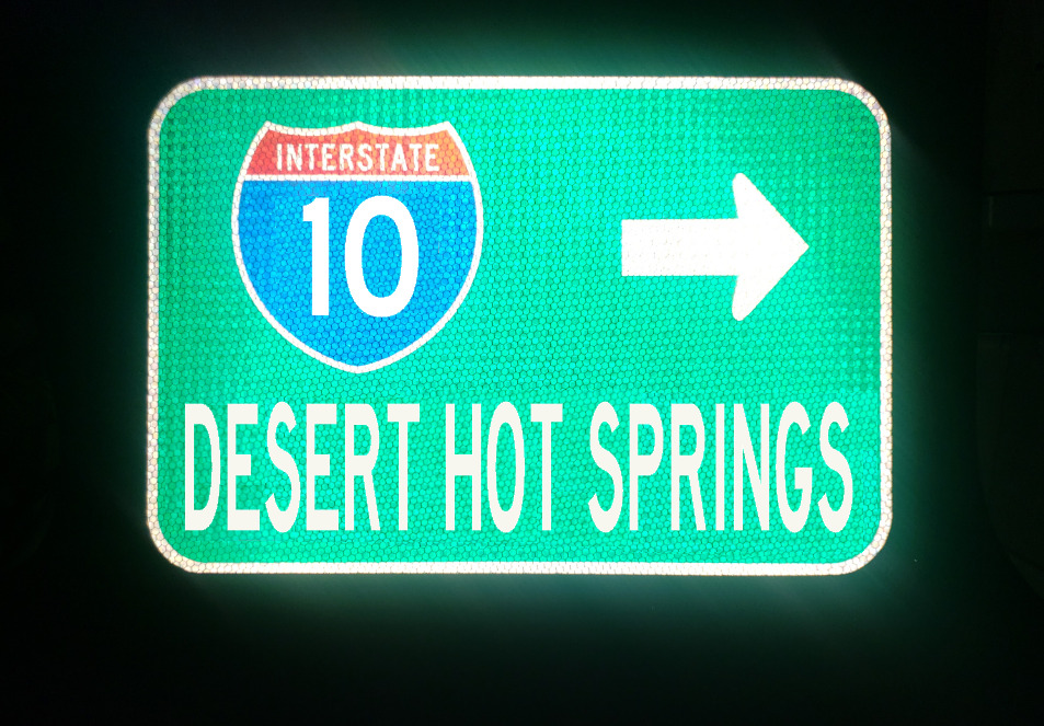 DESERT HOT SPRINGS Interstate 10 California route road sign - Palm Springs
