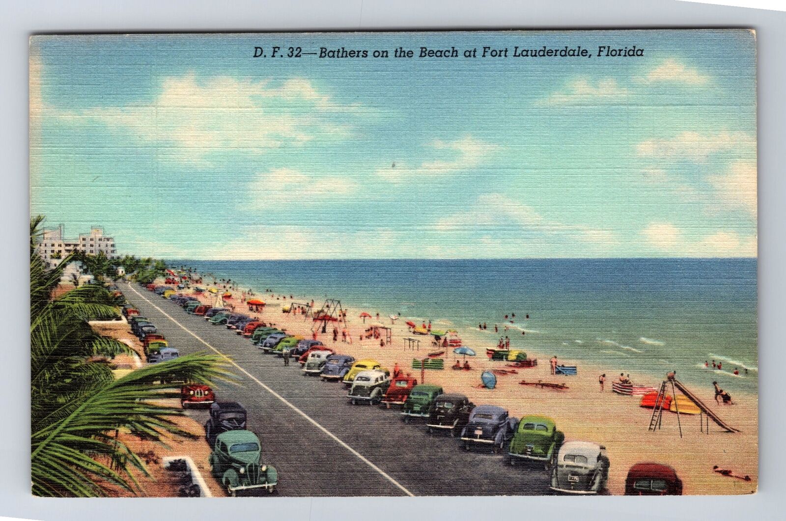 Fort Lauderdale FL-Florida, Bathers On The Beach, Antique, Vintage Postcard