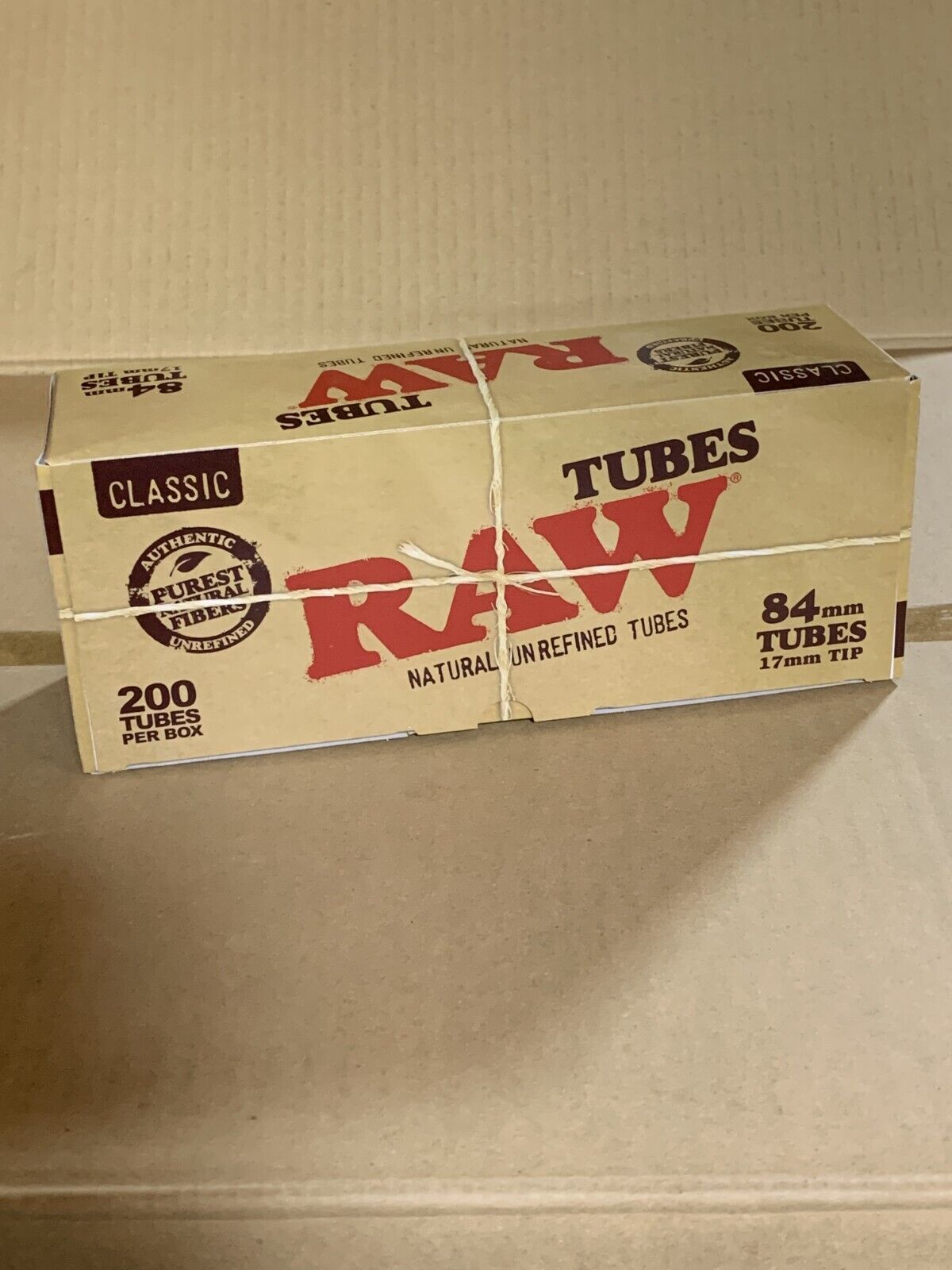 RAW Cigarette TUBES - BOX of 200 - 84mm/ 17mm tip - RAWthentic - Direct Sourced