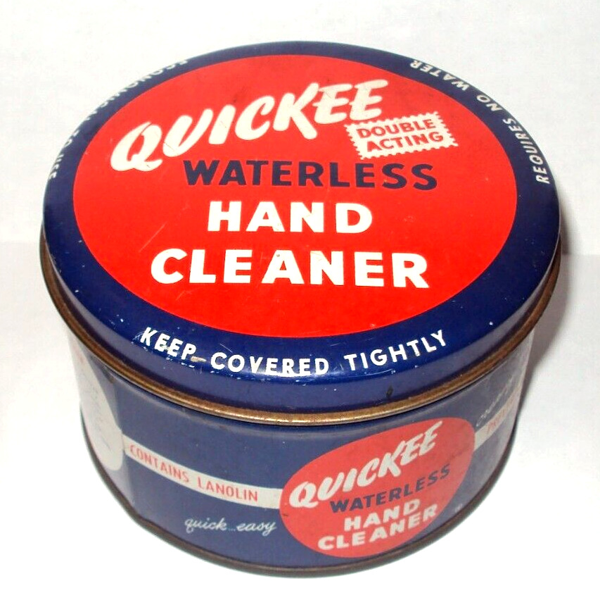 Vintage Quickee Waterless Hand Cleaner Tin Metal