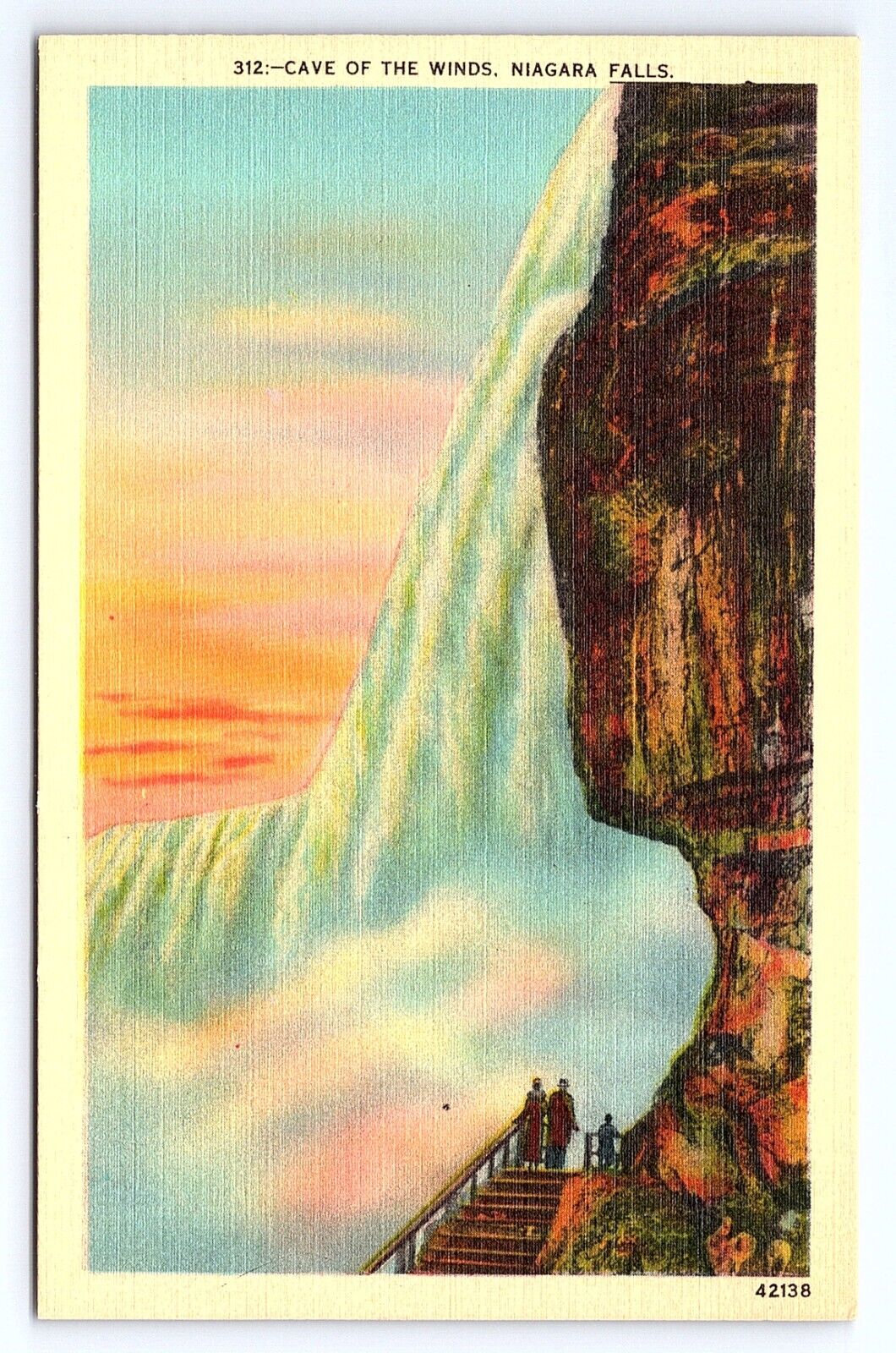 Postcard Cave of the Winds Niagara Falls New York NY
