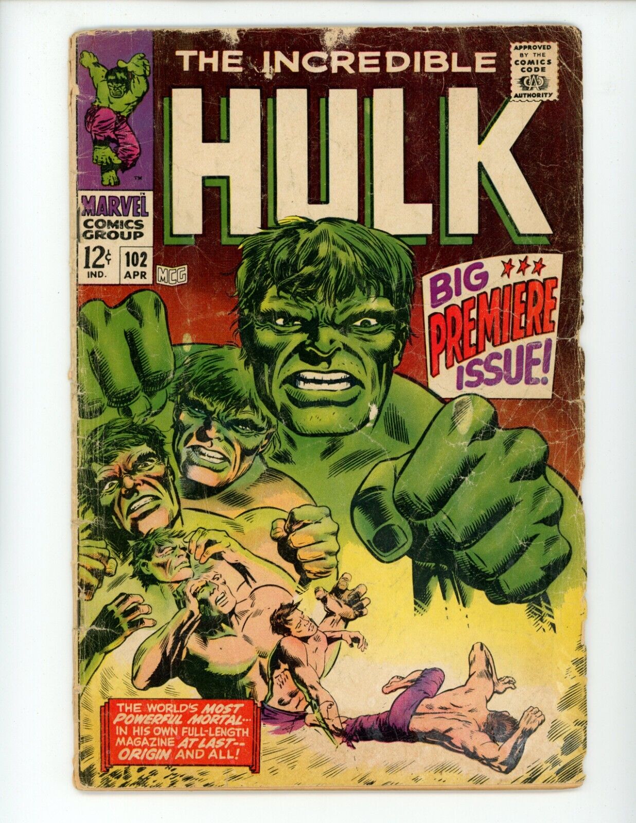 Incredible Hulk #102 Comic Book 1968 VG- 1st Ongoing Solo Hulk Series Marvel
