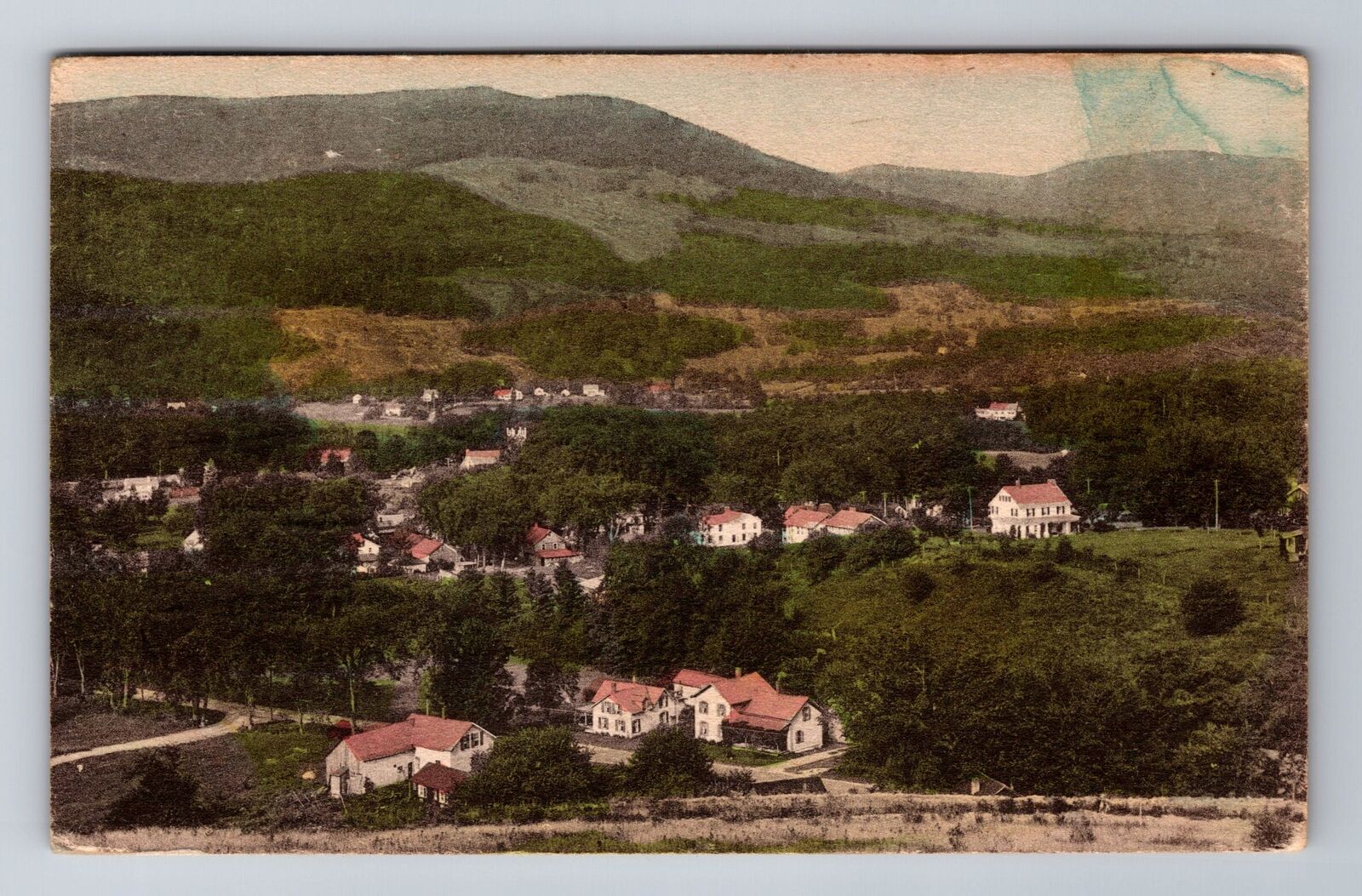 Dorset VT-Vermont, Aerial Of Town Area, Antique, Vintage c1945 Souvenir Postcard