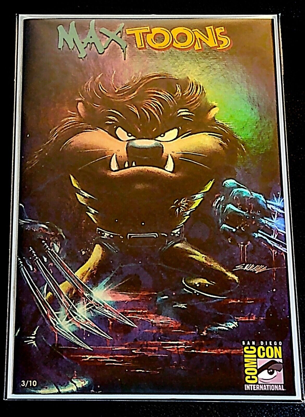 Max Toons Wolverine Tazmanian Devil Homage Chrome Foil  SDCC Tazverine #3/10