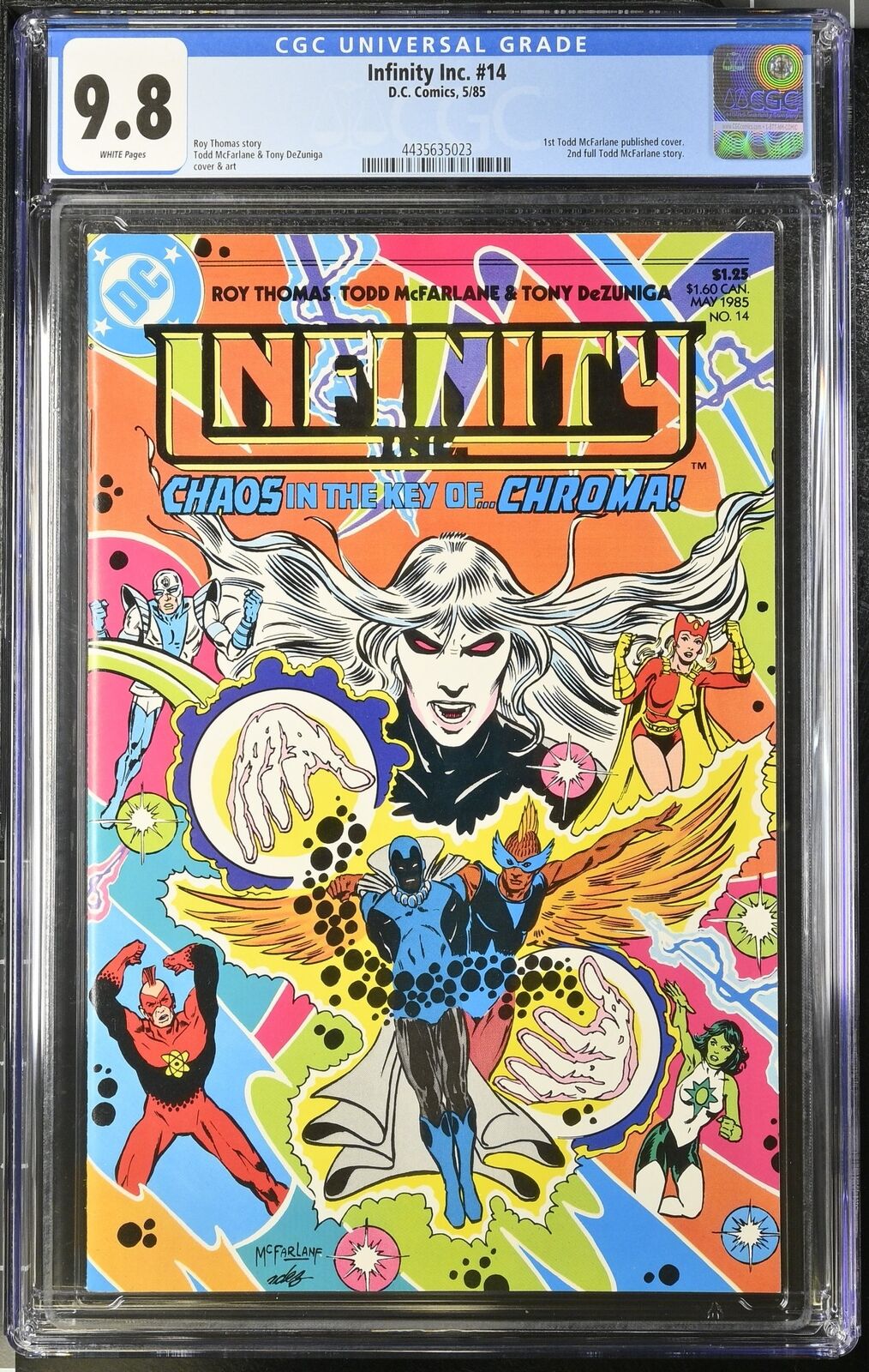 Infinity, Inc. #14 CGC NM/M 9.8 Concert In The Key of Chroma McFarlane Cover