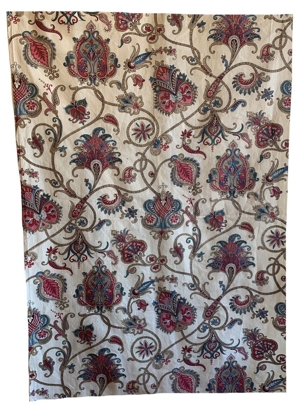 Beautiful late 19th Cent French printed cotton exotic paisley 2912