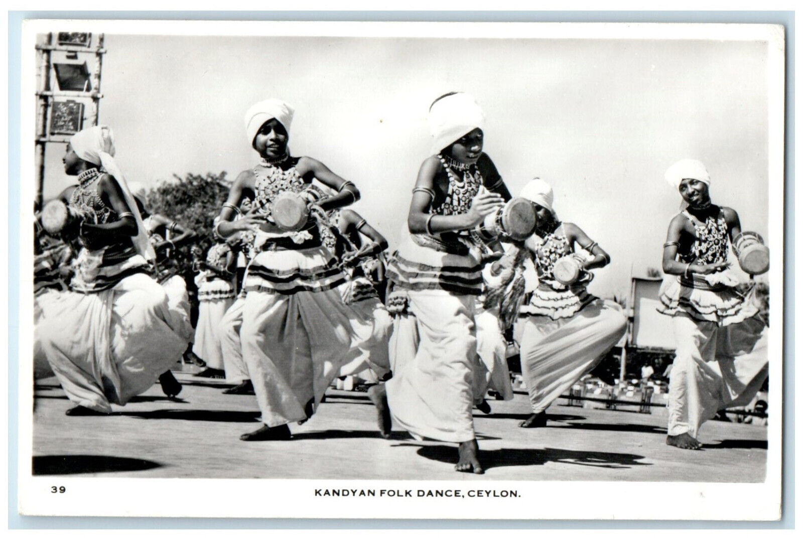 c1950\'s Girls Dancing Kandyan Folk Dance Ceylon Sri Lanka RPPC Photo Postcard