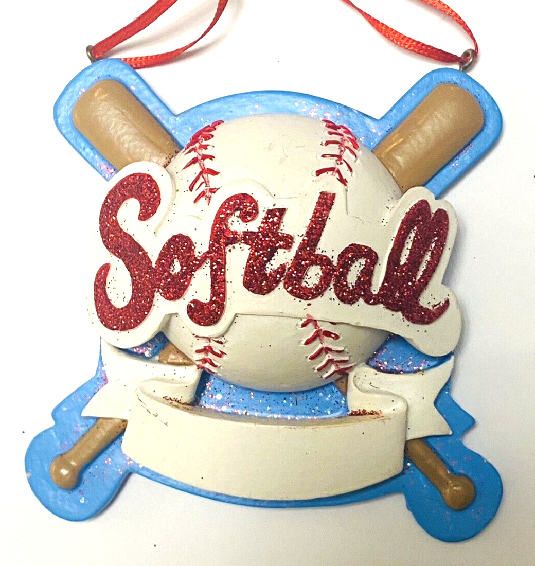 Kurt Adler Softball Ornament Personalized 4\