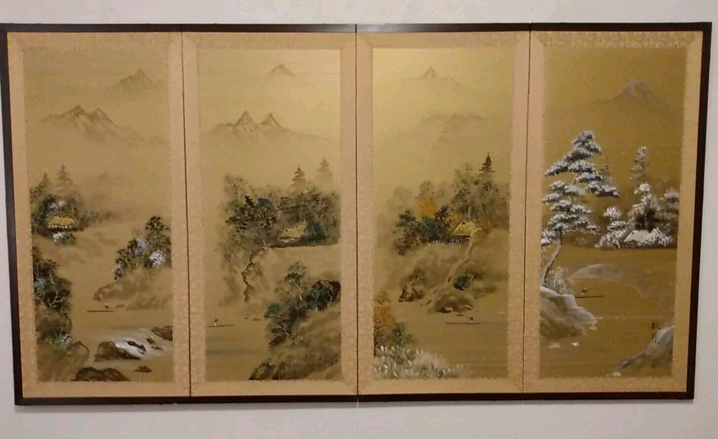 Mid Century Japanese Byobu Screen  36 inches by 66 Inches