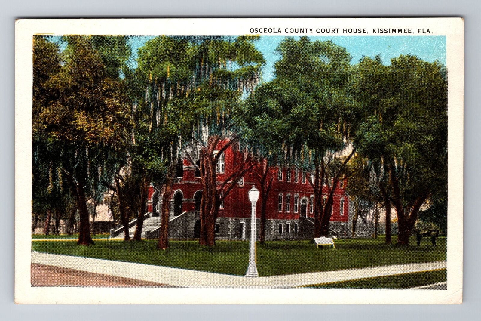 Kissimmee FL-Florida, Osceola County Court House, Antique, Vintage Postcard