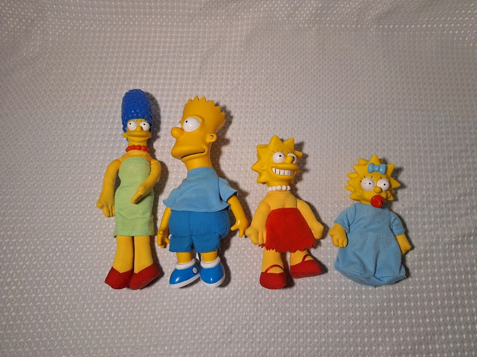 Vintage 1990 Simpsons Marge Bart Lisa Magie Plush Stuffed Figures Lot of 4