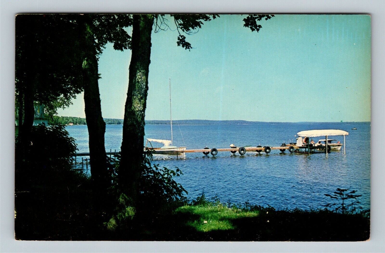 Pier At Lac Vieux Desert, Vintage Postcard