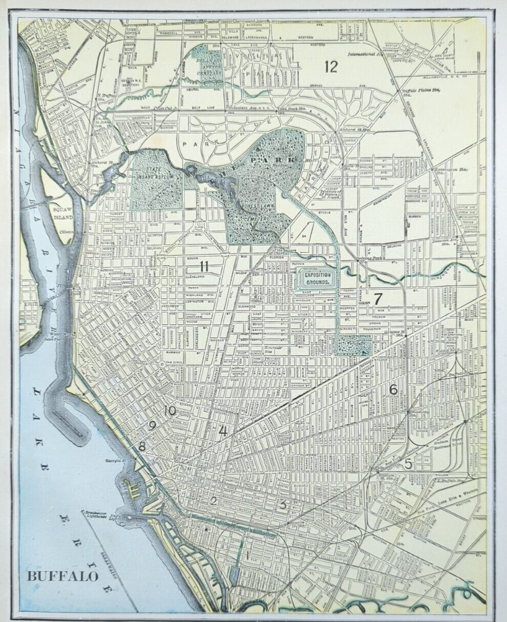 Vintage 1901 BUFFALO NEW YORK Map 11\