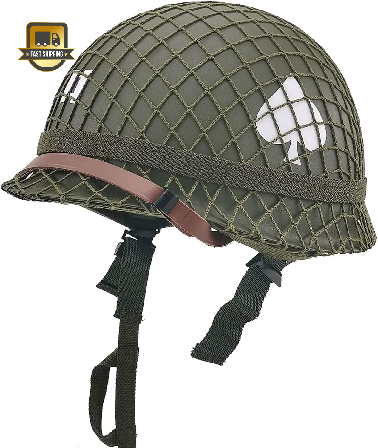 WW2 US Army M1 Helmet, WW2 Gear Uniform, WW2 Helmet Metal Steel Shell Replica wi