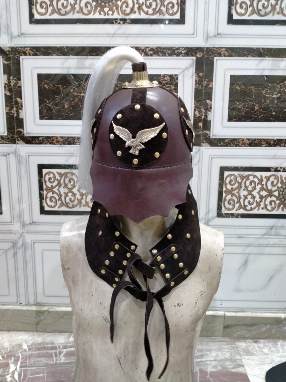 Medieval leather Mongolian helmets Leather Halmet
