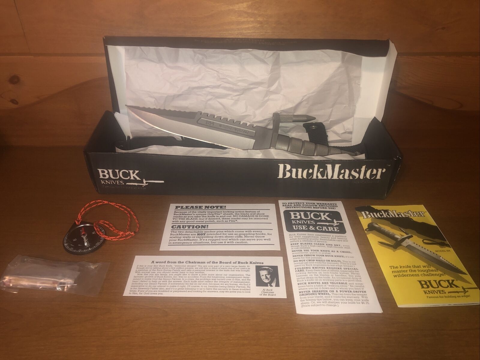 Buck  BuckMaster 184 Survival Knife  With original Box & Paperwork, Etc.