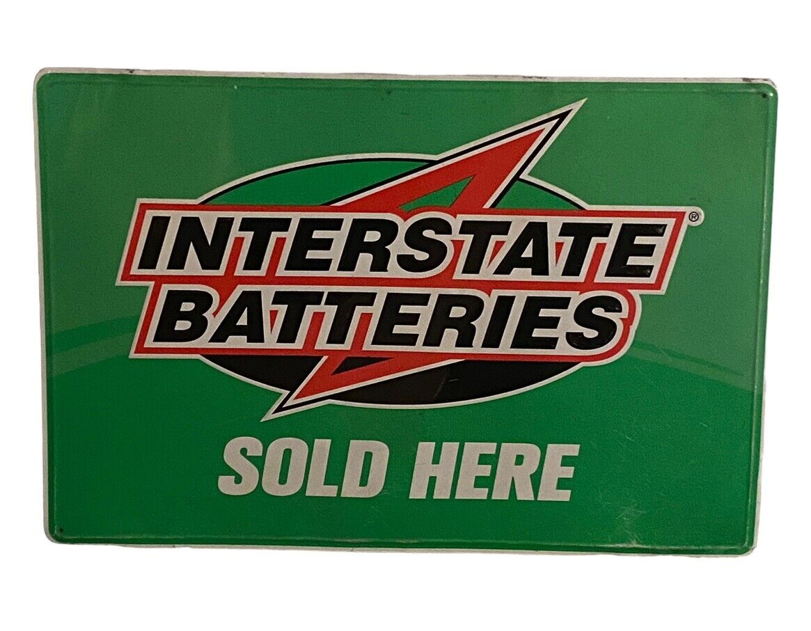 Interstate Batteries Sold Here 36 X 24 Metal Advertising Sign Garage Large