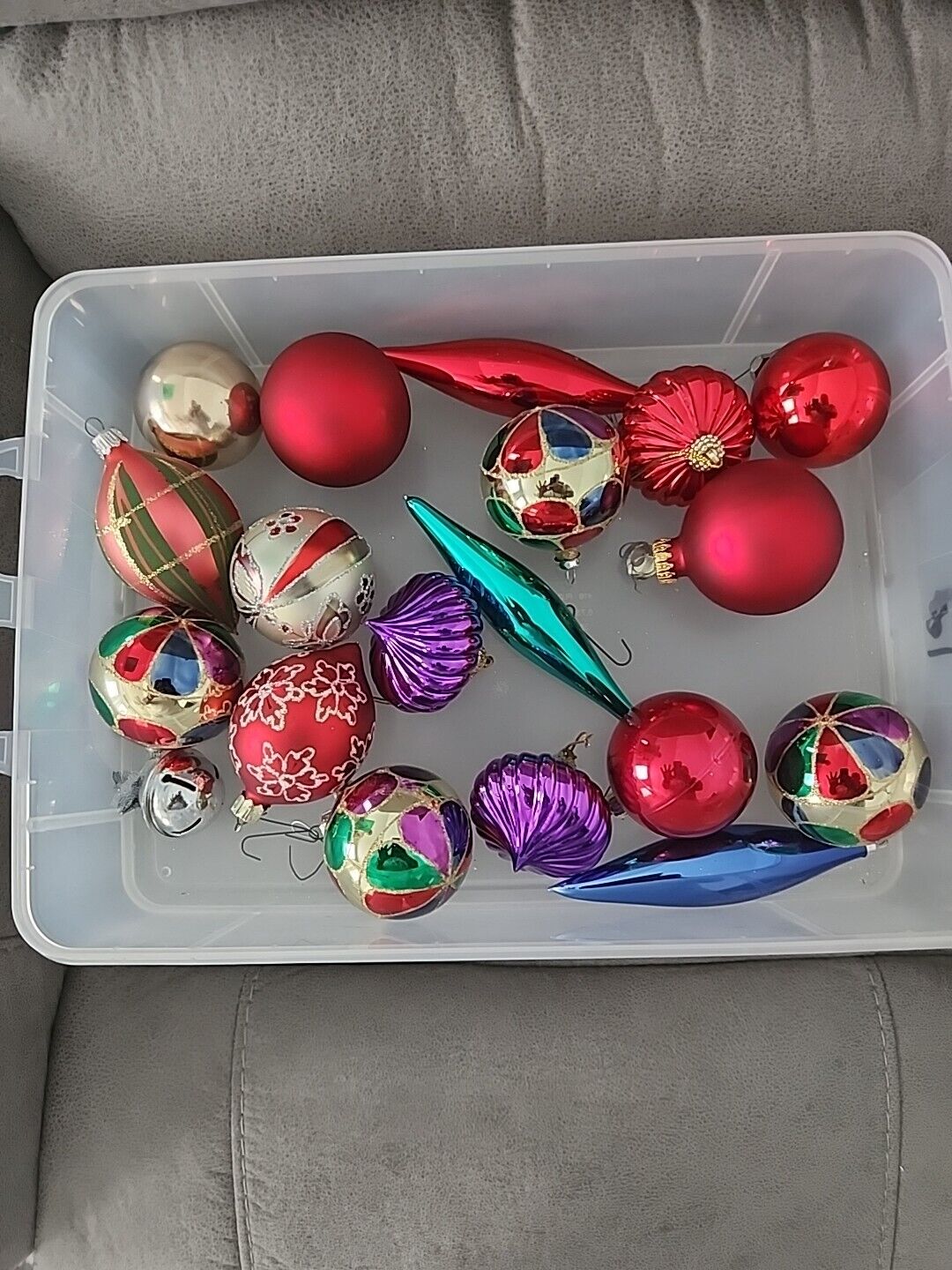 vintage glass christmas ornaments Lot Of 18