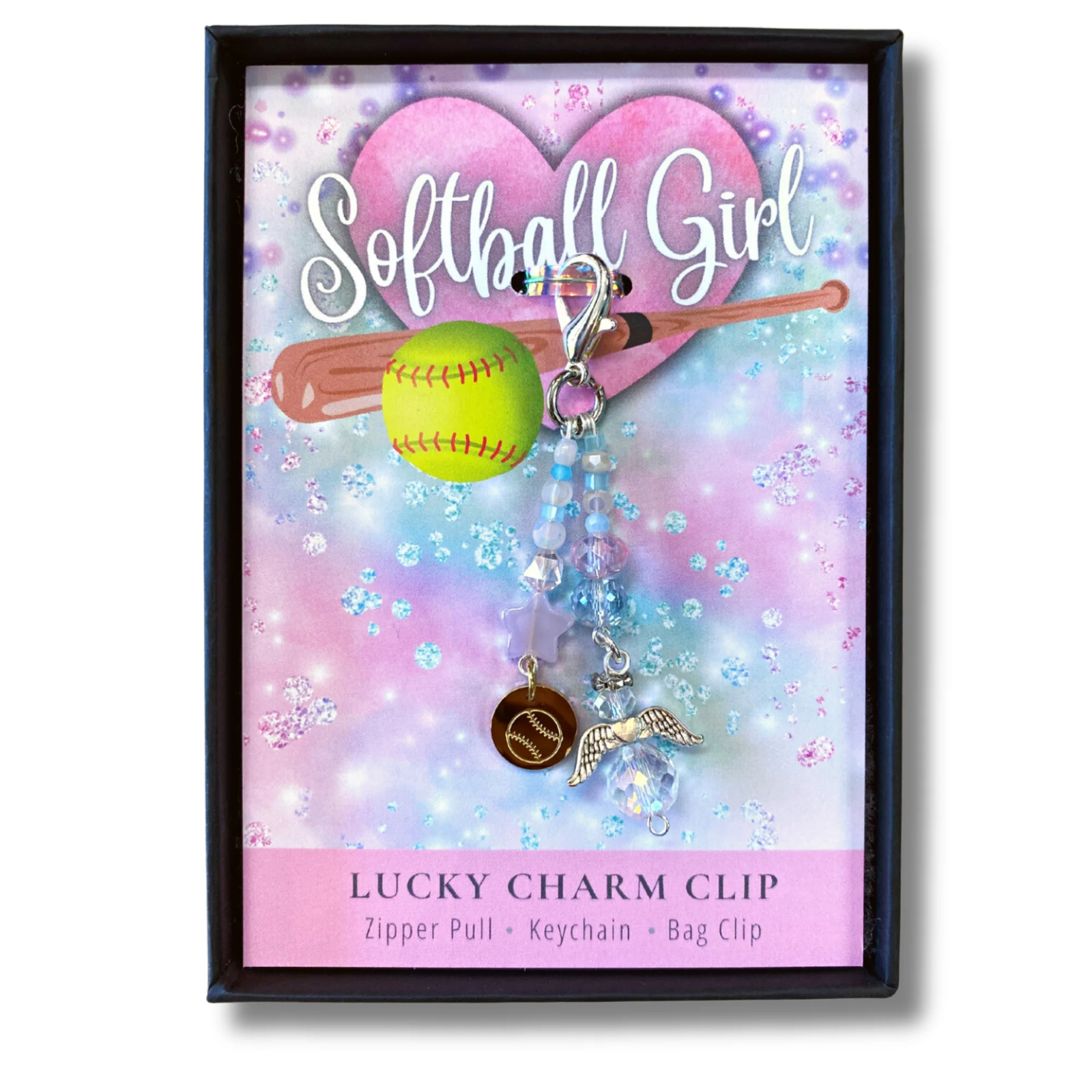 Softball Girl Charm Clip