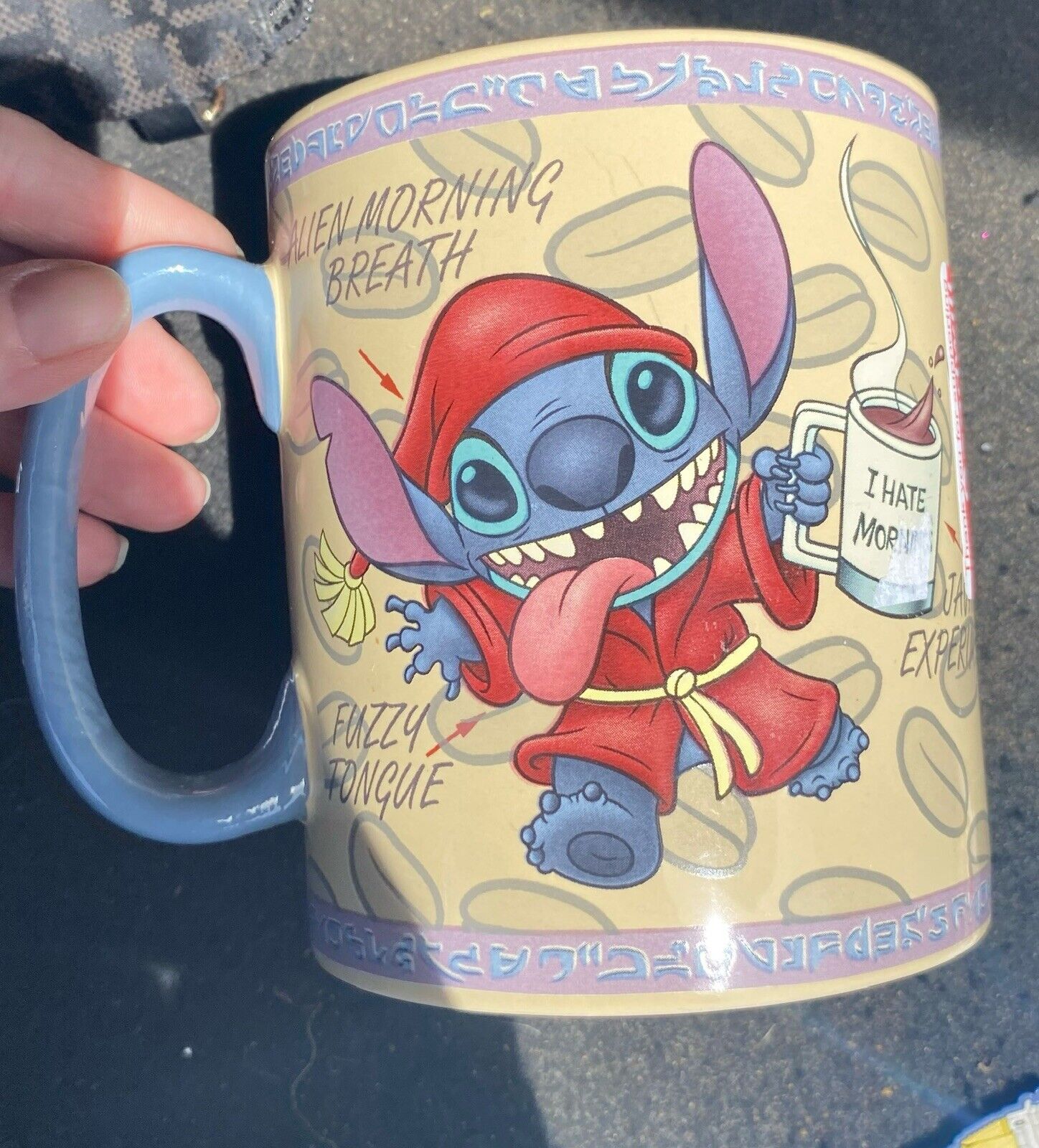 Stitch XL 28oz Coffee Mug Authentic Disney Theme Parks  Mornings Aren’t Pretty 