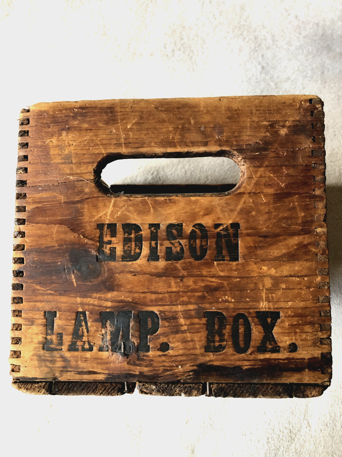 Antique Edison Lamp Box